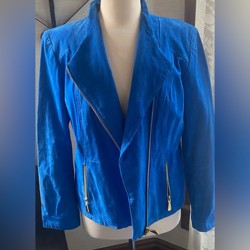 Queen Collection Royal Blue Suede Jacket! 100% Leather/Suede Jacket